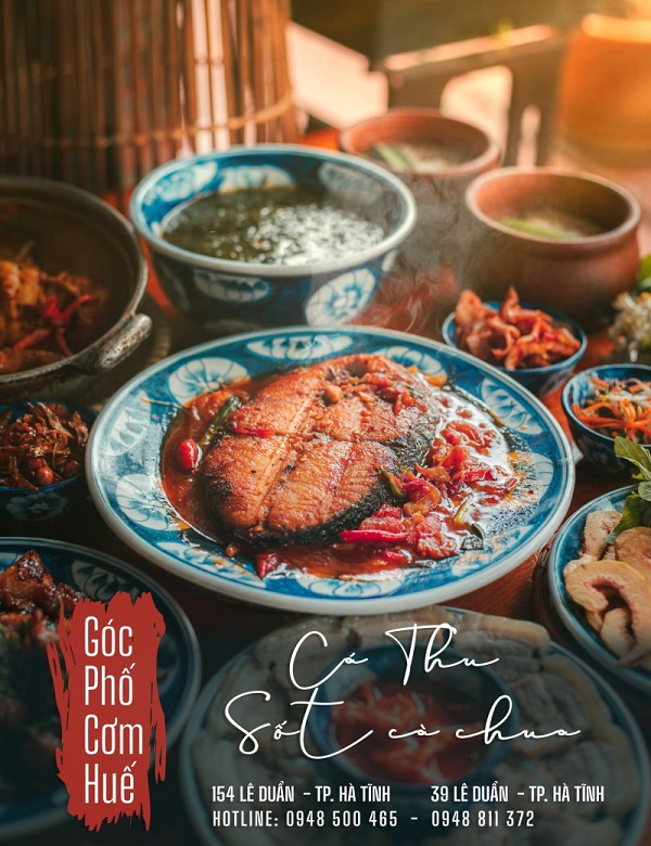 Góc Phố Cơm Huế là một quán cơm nổi tiếng có chất lượng và hương vị thơm ngon hàng đầu tại thành phố Hà Tĩnh